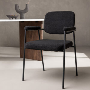 Yesterday – Chaise de salle à manger – Noir – 61 x 90 x 58 cm
