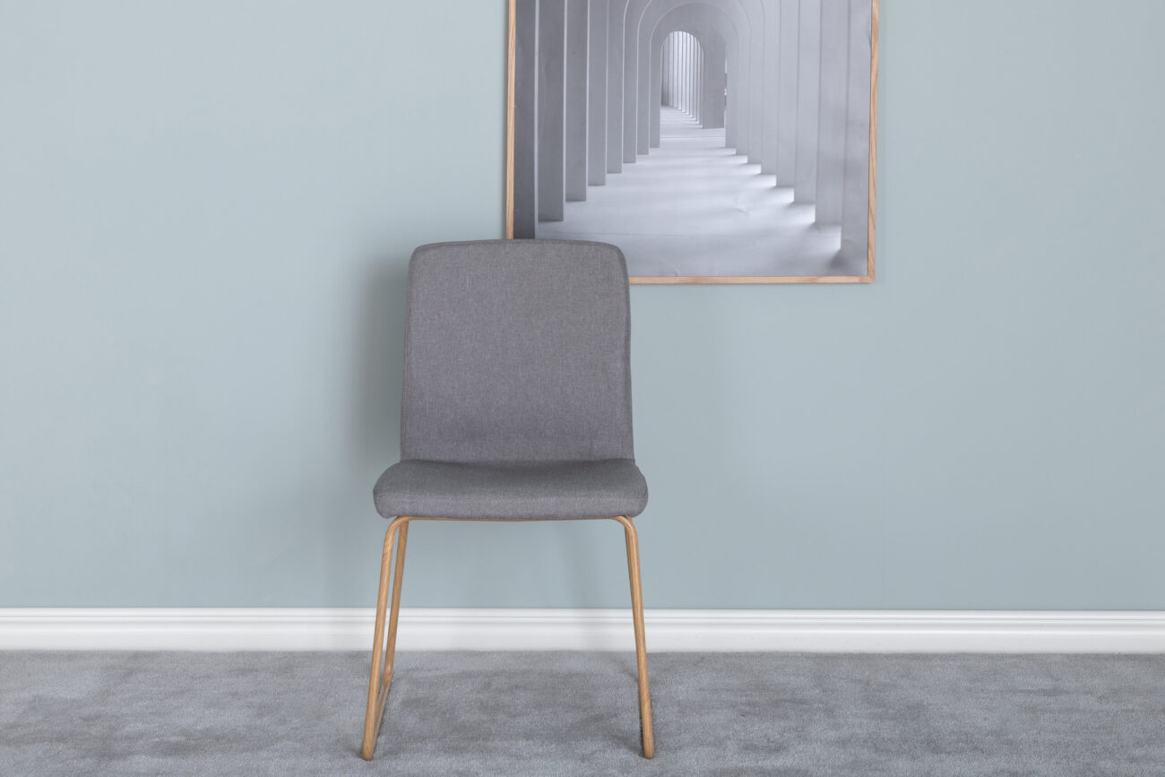 Mace – Chaise de salle à manger – Gris, Naturel – 55 x 88 x 45 cm