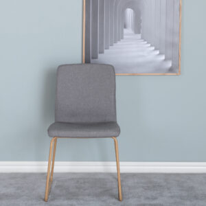 Mace – Chaise de salle à manger – Gris, Naturel – 55 x 88 x 45 cm
