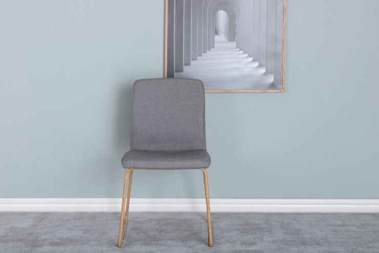 Mace – Chaise de salle à manger – Gris, Naturel – 55 x 88 x 45 cm