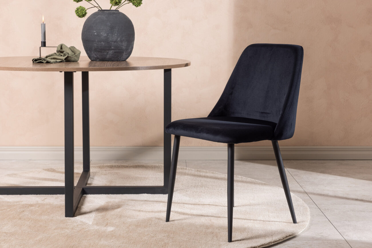 Night – Chaise de salle à manger – Noir – 56 x 83 x 48 cm