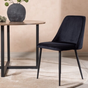 Night – Chaise de salle à manger – Noir – 56 x 83 x 48 cm