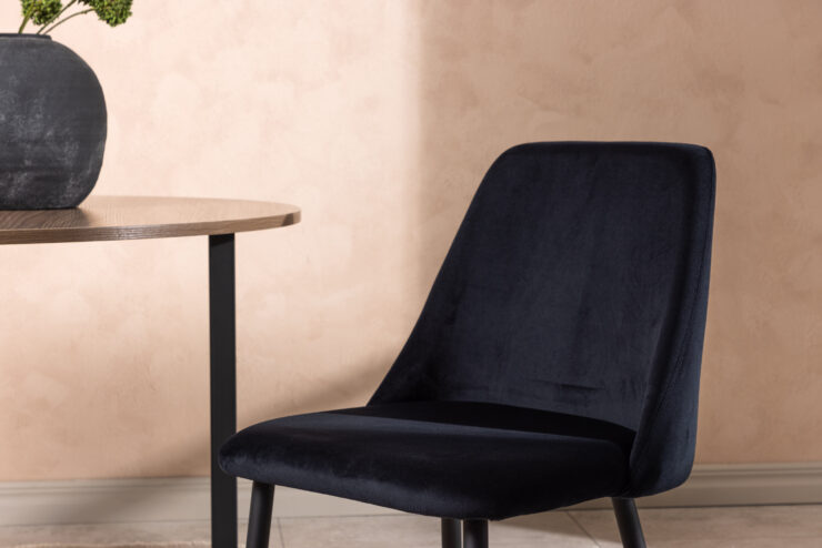 Night – Chaise de salle à manger – Noir – 56 x 83 x 48 cm