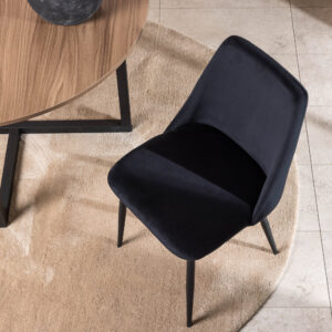 Night – Chaise de salle à manger – Noir – 56 x 83 x 48 cm