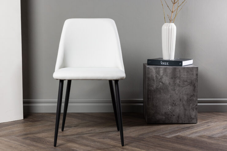Night – Chaise de salle à manger – Noir, Blanc – 56 x 83 x 48 cm