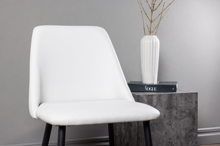 Night – Chaise de salle à manger – Noir, Blanc – 56 x 83 x 48 cm