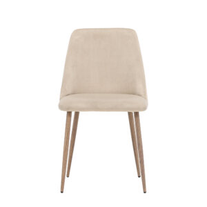 Night – Chaise de salle à manger – Noyer, Beige – 56 x 83 x 48 cm