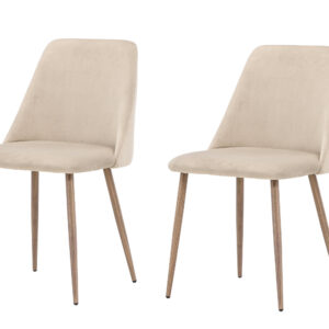 Night – Chaise de salle à manger – Noyer, Beige – 56 x 83 x 48 cm