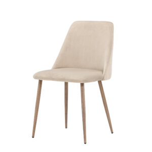 Night – Chaise de salle à manger – Noyer, Beige – 56 x 83 x 48 cm