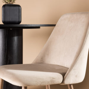 Night – Chaise de salle à manger – Noyer, Beige – 56 x 83 x 48 cm
