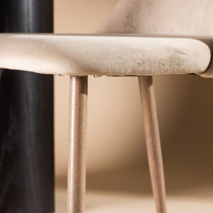 Night – Chaise de salle à manger – Noyer, Beige – 56 x 83 x 48 cm