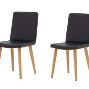Today – Chaise de salle à manger – Noir, Naturel – 56 x 90 x 44 cm