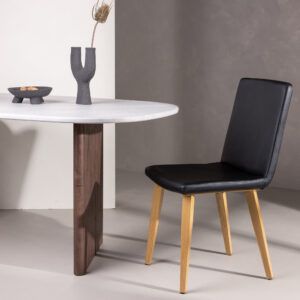 Today – Chaise de salle à manger – Noir, Naturel – 56 x 90 x 44 cm