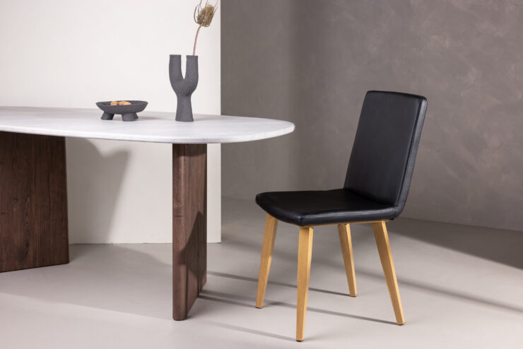 Today – Chaise de salle à manger – Noir, Naturel – 56 x 90 x 44 cm