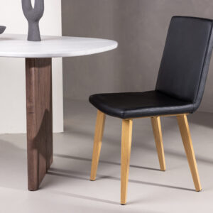 Today – Chaise de salle à manger – Noir, Naturel – 56 x 90 x 44 cm