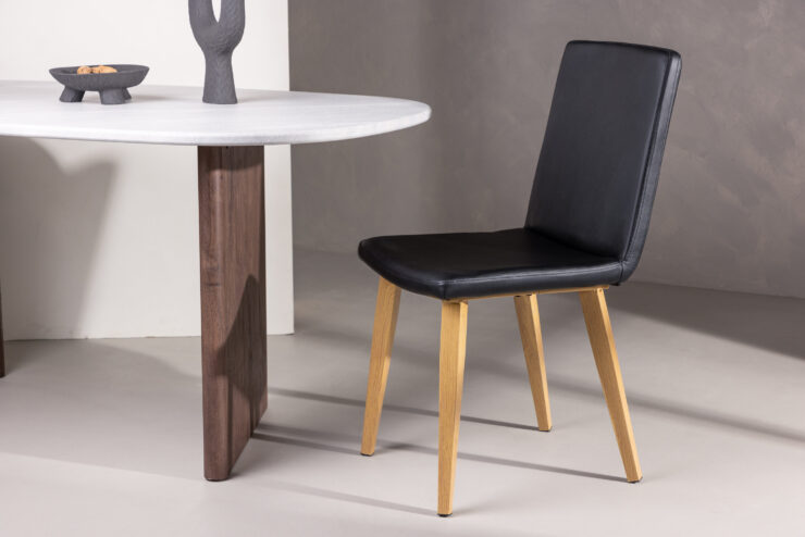 Today – Chaise de salle à manger – Noir, Naturel – 56 x 90 x 44 cm