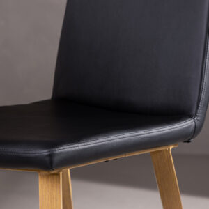Today – Chaise de salle à manger – Noir, Naturel – 56 x 90 x 44 cm