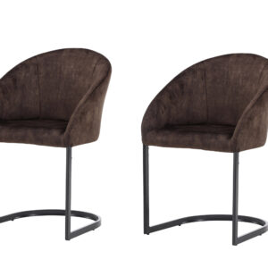 Evening – Chaise de salle à manger – Noir, Marron, Marron foncé – 65 x 82 x 56 cm