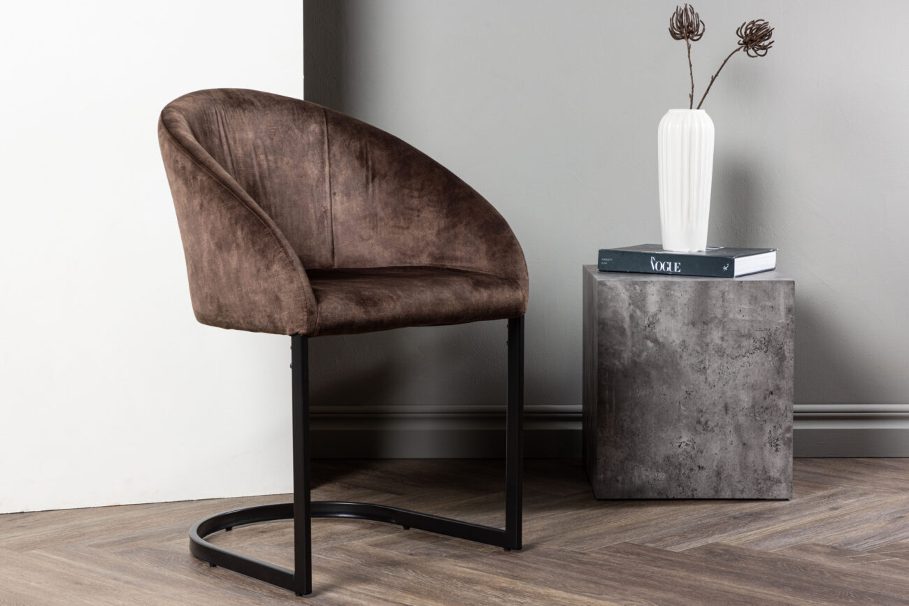 Evening – Chaise de salle à manger – Noir, Marron, Marron foncé – 65 x 82 x 56 cm