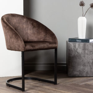Evening – Chaise de salle à manger – Noir, Marron, Marron foncé – 65 x 82 x 56 cm