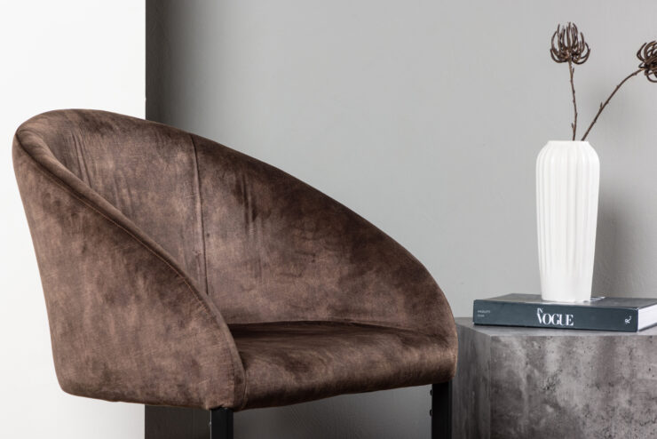 Evening – Chaise de salle à manger – Noir, Marron, Marron foncé – 65 x 82 x 56 cm