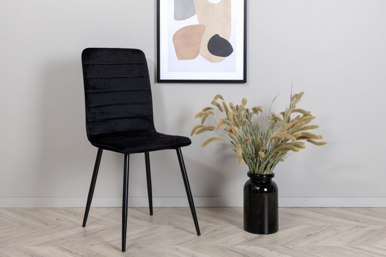 Windu – Chaise de salle à manger – Noir – 49 x 94 x 43 cm