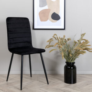 Windu – Chaise de salle à manger – Noir – 49 x 94 x 43 cm