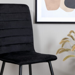 Windu – Chaise de salle à manger – Noir – 49 x 94 x 43 cm