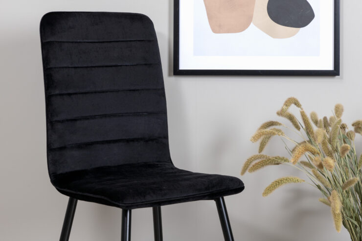 Windu – Chaise de salle à manger – Noir – 49 x 94 x 43 cm