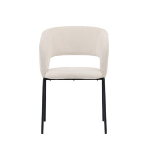 Day – Chaise de salle à manger – Noir, Blanc cassé – 66 x 86 x 60 cm