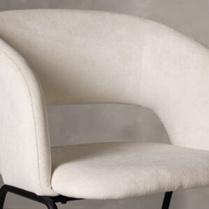 Day – Chaise de salle à manger – Noir, Blanc cassé – 66 x 86 x 60 cm