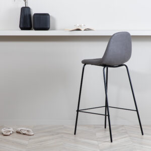 Polar – Chaise de bar – Noir, Gris – 43 x 105 x 42 cm