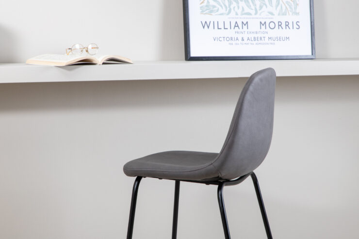 Polar – Chaise de bar – Noir, Gris – 43 x 105 x 42 cm