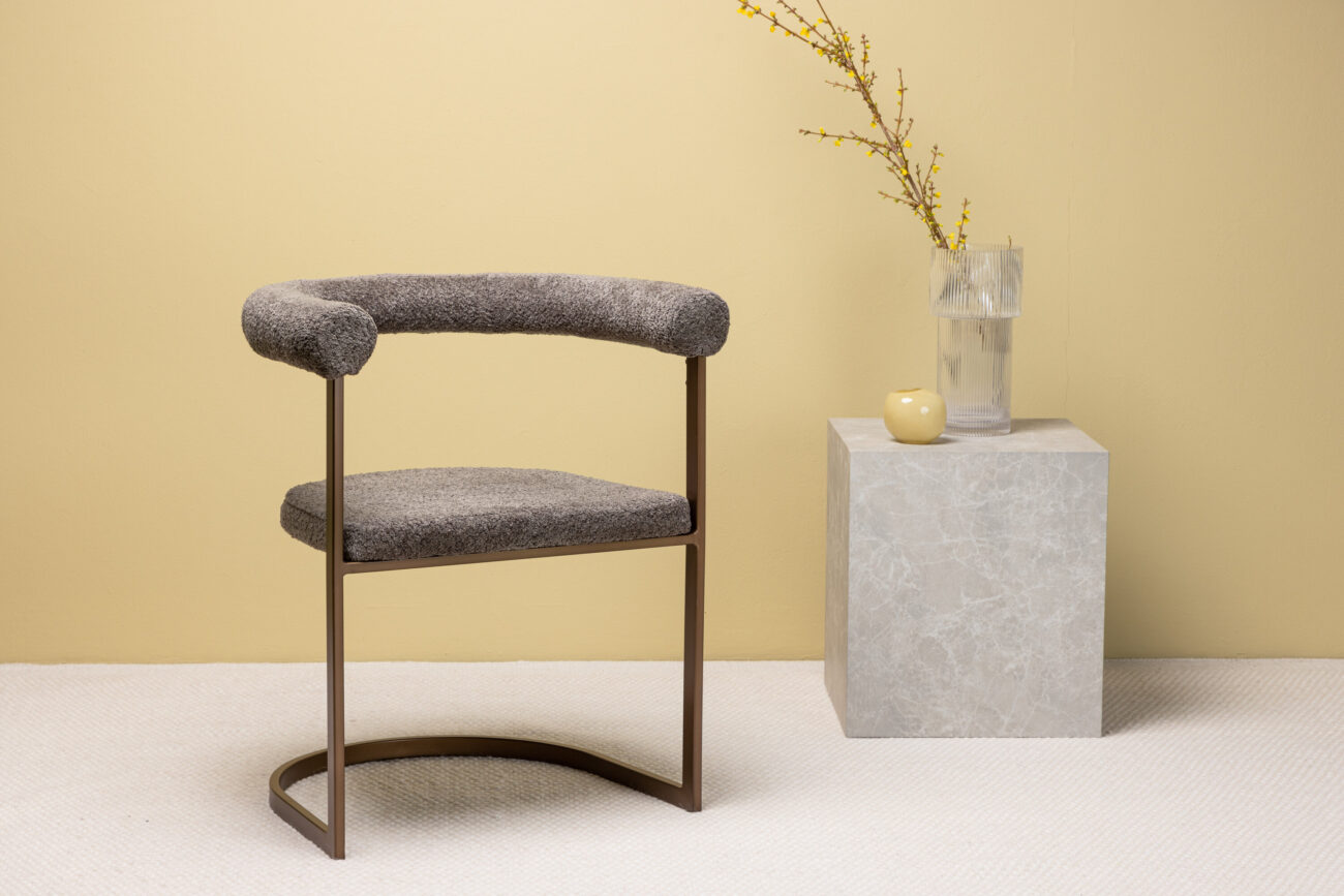 Morning – Chaise de salle à manger – Gris, Marron – 54 x 75 x 65 cm