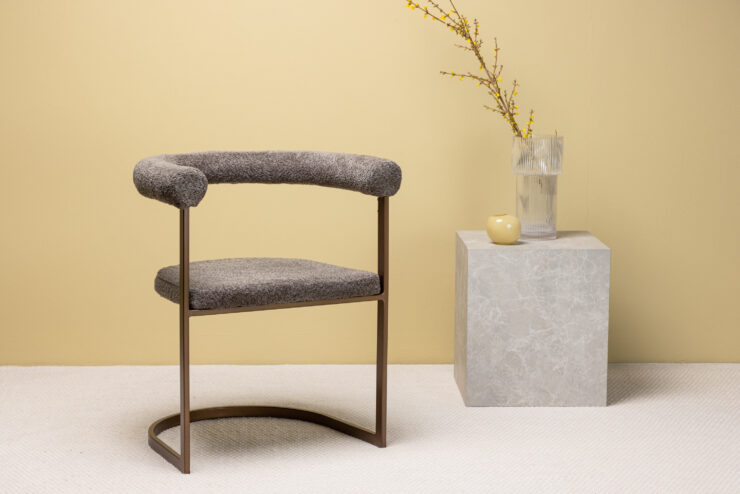 Morning – Chaise de salle à manger – Gris, Marron – 54 x 75 x 65 cm