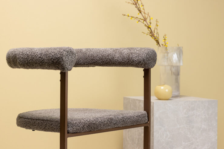 Morning – Chaise de salle à manger – Gris, Marron – 54 x 75 x 65 cm