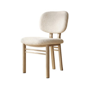 Sia – Chaise de salle à manger – Beige, Blanc – 56 x 51 x 83 cm