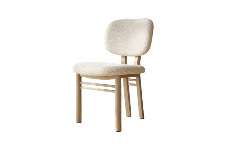 Sia – Chaise de salle à manger – Beige, Blanc – 56 x 51 x 83 cm