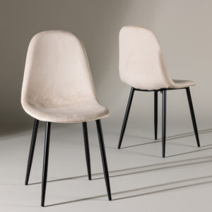 Polar – Chaise de salle à manger – Beige, Noir – 53 x 88 x 46 cm