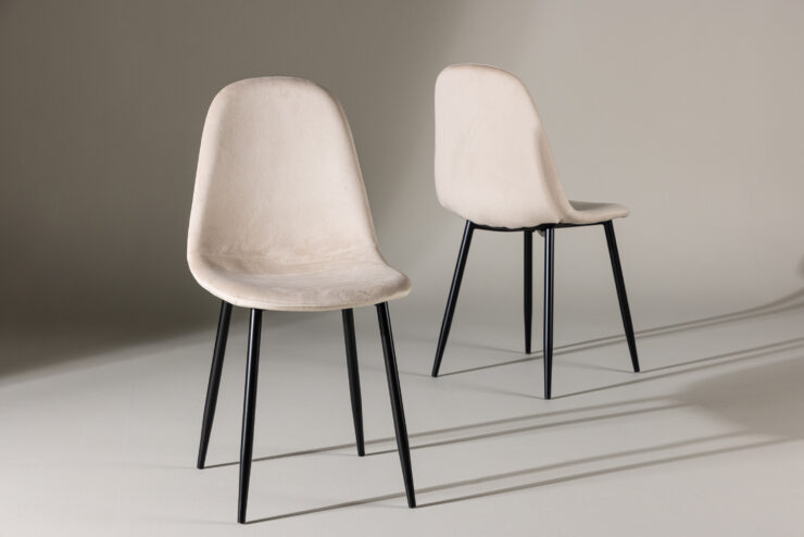 Polar – Chaise de salle à manger – Beige, Noir – 53 x 88 x 46 cm