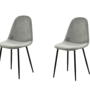 Polar – Chaise de salle à manger – Noir, Gris – 53 x 88 x 46 cm