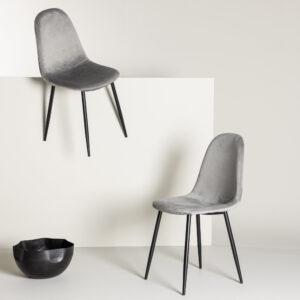 Polar – Chaise de salle à manger – Noir, Gris – 53 x 88 x 46 cm