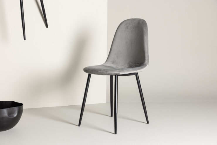 Polar – Chaise de salle à manger – Noir, Gris – 53 x 88 x 46 cm