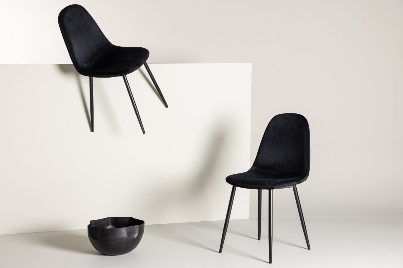 Polar – Chaise de salle à manger – Noir – 53 x 88 x 46 cm