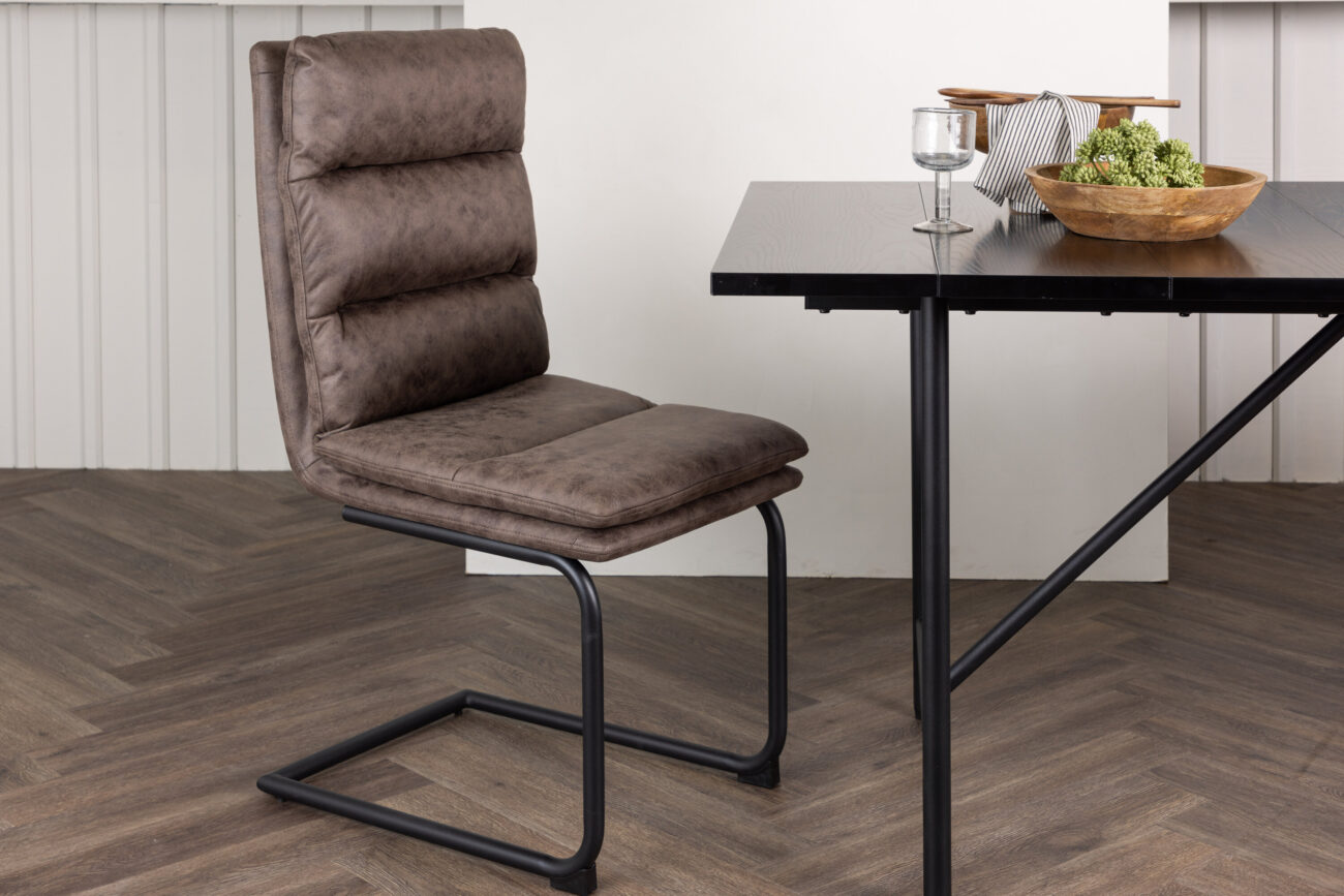 Zizo – Chaise de salle à manger – Noir, Marron – 60 x 100 x 45 cm