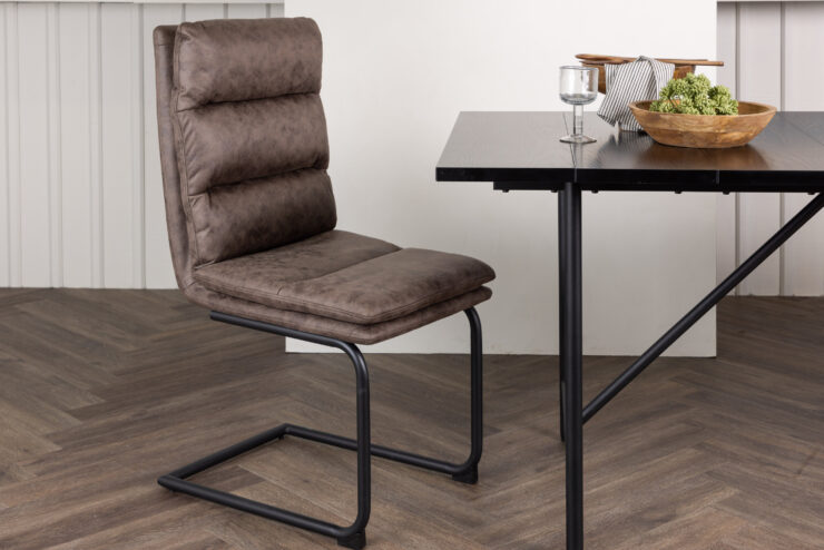 Zizo – Chaise de salle à manger – Noir, Marron – 60 x 100 x 45 cm