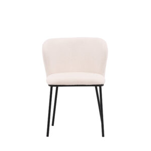 Edina – Chaise de salle à manger – Noir, Blanc – 60 x 77 x 53 cm