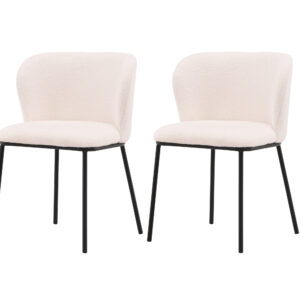 Edina – Chaise de salle à manger – Noir, Blanc – 60 x 77 x 53 cm