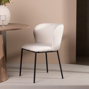 Edina – Chaise de salle à manger – Noir, Blanc – 60 x 77 x 53 cm