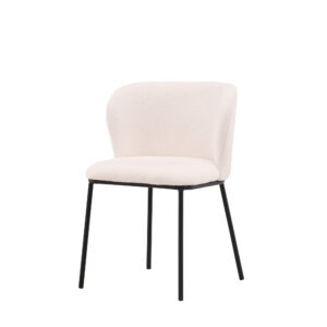Edina – Chaise de salle à manger – Noir, Blanc – 60 x 77 x 53 cm